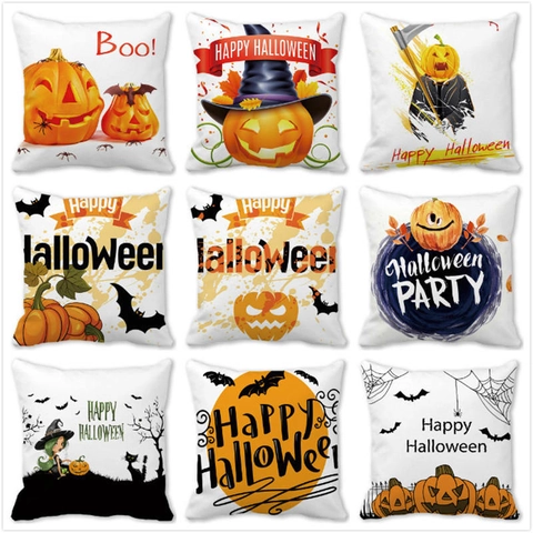 Halloween Aquarell Kürbis Geist Pfirsichhaut Kissenbezug Dekorativer Sofakissenbezug Für Zuhause Party Dekoration