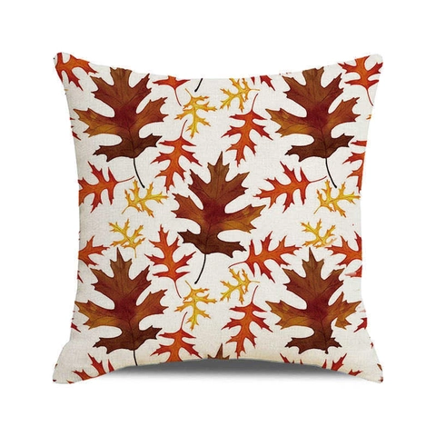 Thanksgiving Autumn Decorative Linen Pillow Covers Maple Leaf Pumpkin Cushion Cases For Home Living Room Couch Decor