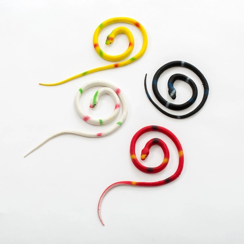 Realistic Toy Snake Rubber Coiled Fake Serpent Halloween Party Prank Prop Gag Gift Round Head Teaching Model