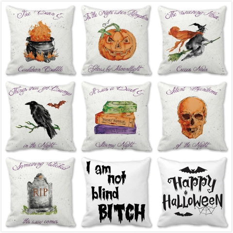 Halloween Kissenbezug Pfirsichhaut Samt Trick Or Treat Kürbis Fledermaus Hexe Sofa Kissenhülle Party Deko