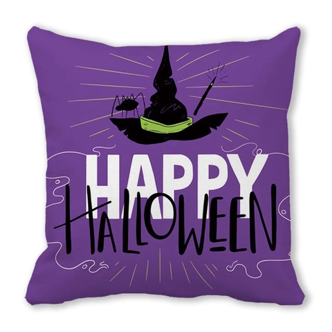 Fodere per Cuscini di Halloween in Velluto Pelle di Pesca Zucca Strega Acquerello Motivo Fantasma Pipistrello Decorativo Casa