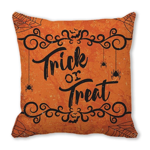 Halloween Decoratieve Kussensloop Perzikhuid Fluweel Pompoen Geest Patroon Vierkante Kussenhoes Huis Sofa Decoratie