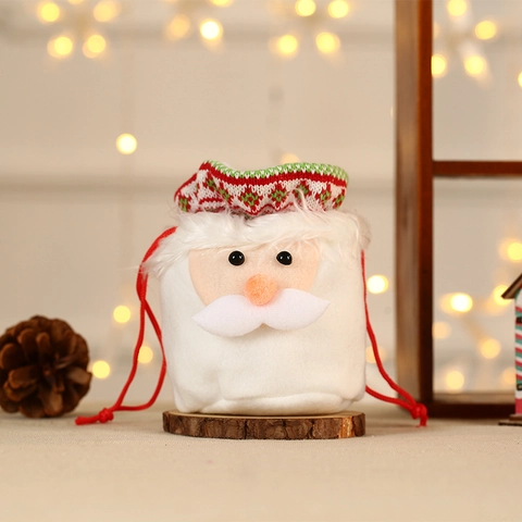 Sacchetti Regalo Di Natale Con Coulisse Babbo Natale Renna Pupazzo Di Neve Peluche Maglia Sacchetti Caramelle Decoro