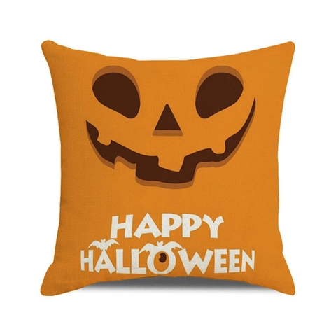 Halloween Linen Cushion Cover Cartoon Castle Pumpkin Lamp Decorative Pillow Case For Sofa Home Office Holiday Party Gift