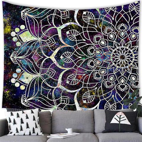 Mandala Sternenhimmel Wandteppich Böhmische Galaxie Wandbehang Ästhetische Wanddeko Für Schlafzimmer Wohnzimmer Polyester Kunsthintergrund