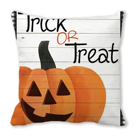 Happy Halloween Kürbis Geist Skelett Druck Kissenbezug Dekorativer Kopfkissenbezug Für Zuhause Sofa Party Deko
