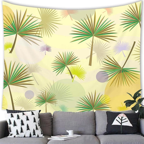 Tropical Banana Leaf Monstera Tapestry Wall Hanging Polyester Nordic Plant Print Wall Decor For Living Room Bedroom
