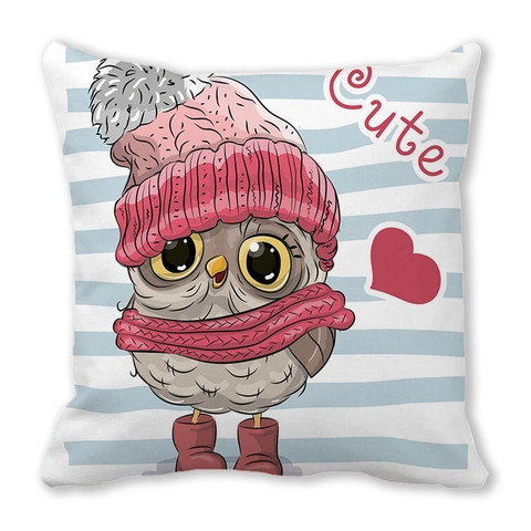 Kerst Kussenhoes Met Cartoon Dieren Perzikhuid Stof Vierkante Decoratieve Kussensloop Winter Decoratie Voor Bank