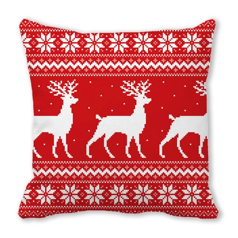 Weihnachten Rentier Schneeflocke Kissenbezug Pfirsichhaut Samt Kissenhülle Für Sofa Wohnzimmer Deko Nordisch Geschenk