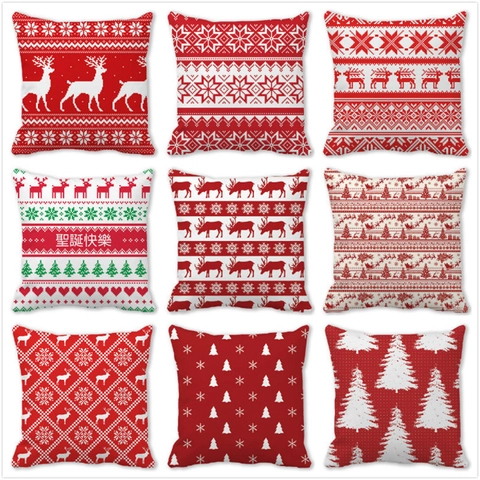 Weihnachten Rentier Schneeflocke Kissenbezug Pfirsichhaut Samt Kissenhülle Für Sofa Wohnzimmer Deko Nordisch Geschenk