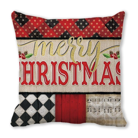 Christmas Decorative Throw Pillow Cover Peach Skin Polyester Square Cushion Case Merry Christmas Buffalo Plaid Snowflake Reindeer Splicing Pattern For Living Room Sofa Home Decor