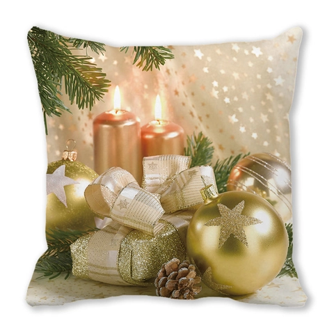 Funda de Cojín de Navidad Piel de Melocotón Cuadrada Funda de Almohada para Sofá Decoración del Hogar Fiesta Festiva Adorno