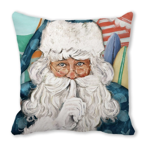 Weihnachten Kissenbezug Weihnachtsmann Rentier Pfirsichhaut Samt Weich Quadratisch Sofa Heim Deko