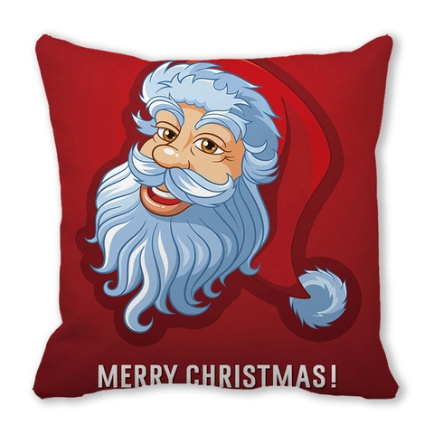 Kerst Kussensloop Perzik Huid Fluweel Kerstman Sneeuwpop Print Vakantie Huis Sofa Decoratieve Vierkante Kussenhoes