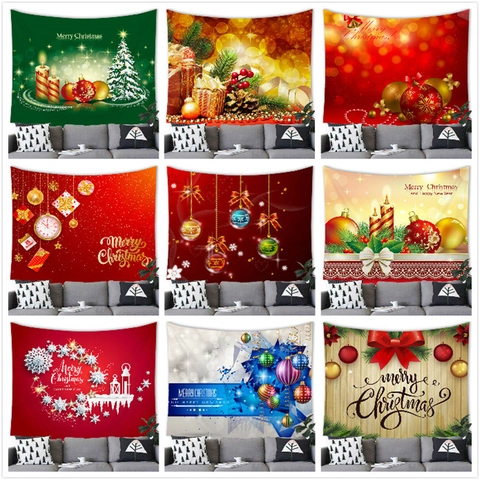 Tapiz de Navidad para Pared Diseño Muñeco de Nieve Árbol de Navidad Copo de Nieve Tela Poliéster Decoración Hogar Fondo para Sala Dormitorio Fiesta