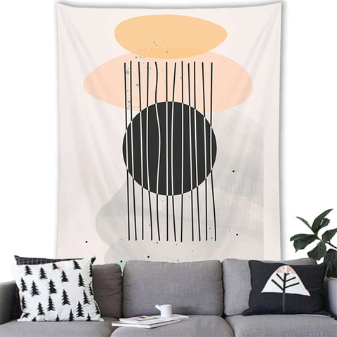 Tapiz De Pared Geométrico Abstracto Nórdico Poliéster Minimalista Morandi Decoración De Pared Para Sala De Estar Dormitorio