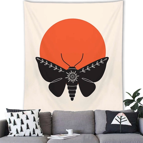 Dekorativer Wandteppich Polyester Abstrakt Geometrisch 3D Druck Nordischer Morandi Stil Wandbehang Für Wohnkultur