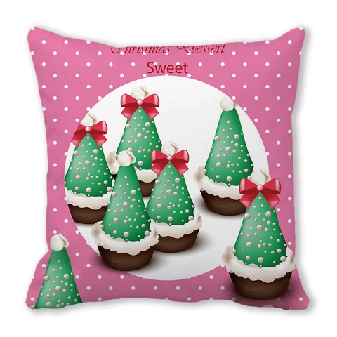 Merry Christmas Peach Skin Cushion Cover Decorative Throw Pillowcase For Sofa Home Decor Christmas Tree Reindeer Pattern Pillow Case