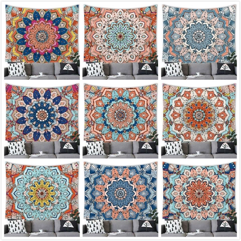 Arazzo Mandala Da Parete Boemo Geometrico Tessuto Poliestere Colorato Stile Etnico Decorazione Per Soggiorno