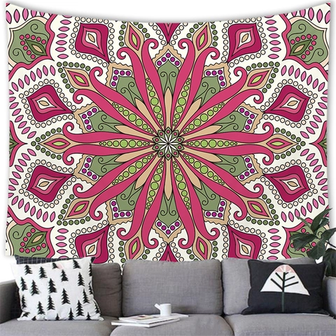 Arazzo Da Parete Mandala Boemo Geometrico Tessuto Di Poliestere Coperta Di Sfondo Decorativa Per Soggiorno Camera Da Letto