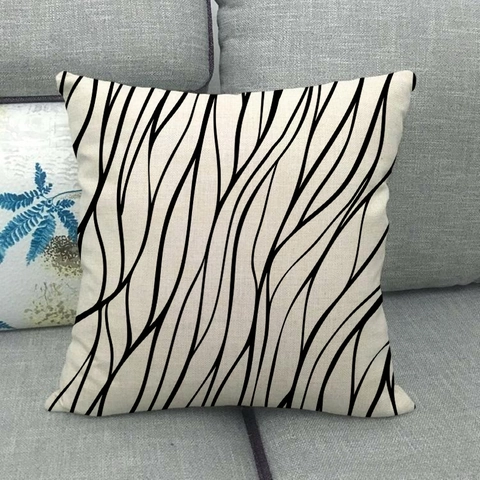 Linen Blend Decorative Throw Pillow Case Animal Zebra Cow Print Abstract Geometric Pattern Cushion Cover For Sofa Living Room Home Decor