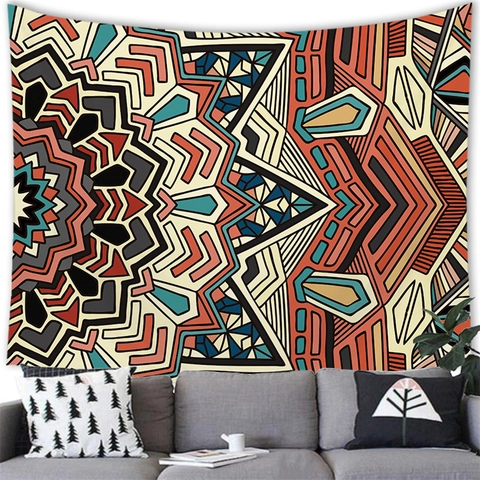Arazzo Mandala Bohemien in Poliestere Decorazione da Parete per Soggiorno Camera da Letto Grande Coperta da Parete Motivo Geometrico Floreale