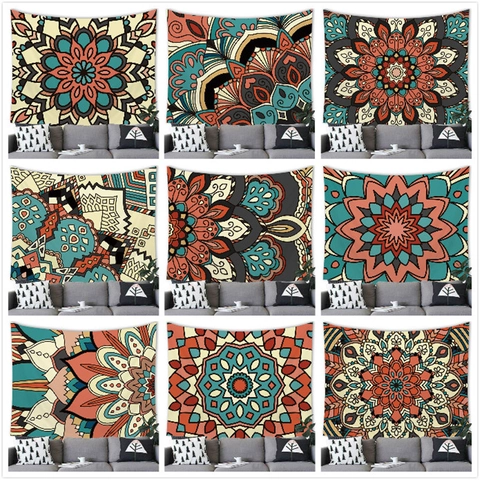 Böhmischer Mandala Geometrischer Wandteppich Polyester Stoff Wanddekoration Für Wohnzimmer Schlafzimmer Wandbehang