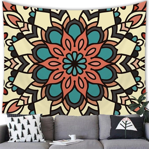 Böhmischer Mandala Geometrischer Wandteppich Polyester Stoff Wanddekoration Für Wohnzimmer Schlafzimmer Wandbehang