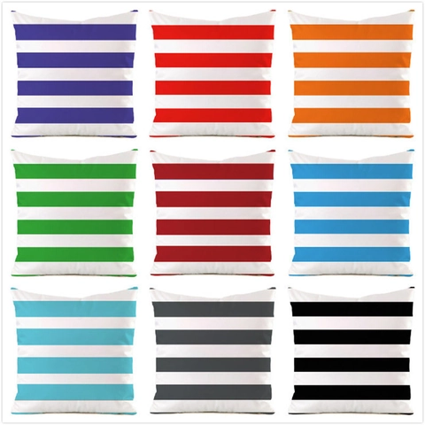 Satijn Gestreept Kussensloop Horizontale Strepen Digitaal Printen Modern Minimalistisch Satijn Thuis Bank Decoratie Kussenhoes Voor Woonkamer Slaapkamer