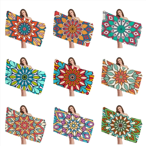 Böhmisches Mandala Strandtuch Mikrofaser Schnelltrocknend Großes Badetuch Für Urlaub Schwimmen Yoga Damen Outdoor Decke