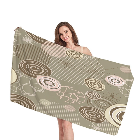 Microfiber Beach Towel Geometric Mandala Pattern Quick Dry Absorbent Lightweight Bath Towel For Swimming Yoga Travel