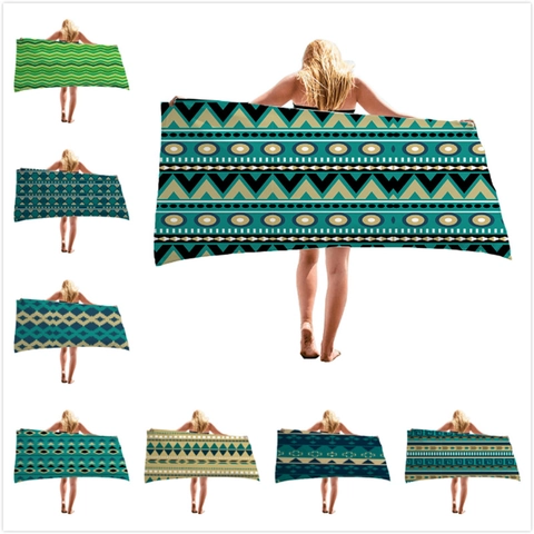 Microfiber Bohemian Geometric Beach Towel Quick Dry Absorbent Large Bath Towel For Swimming Travel Yoga Ethnic Pattern Blanket