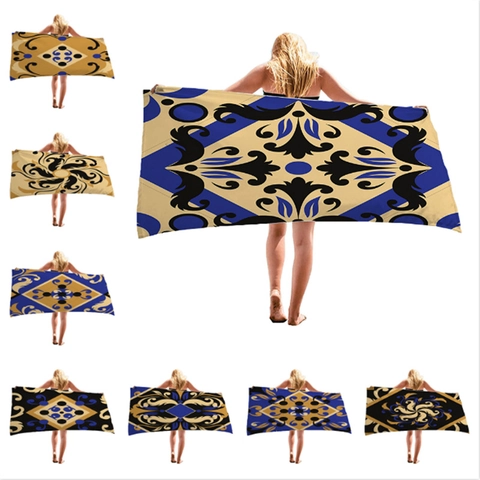 Microfiber Quick Dry Beach Towel Ethnic Mandala Floral Bath Towel For Swimming Travel Pool Gym Yoga Absorbent Blanket