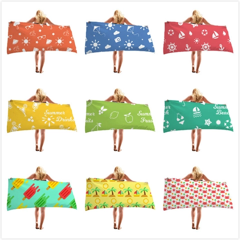 Quick Dry Microfiber Beach Towel Large Absorbent Bath Towel For Swimming Travel Pool Beach Holiday Multicolored Printed Sand Free Towel