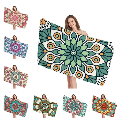 Bohemische Mandala Strandtuch Mikrofaser Großes Badetuch Schnelltrocknend Mandala Muster Rechteck Sandfrei Decke Für Damen Herren Schwimmbad Picknick