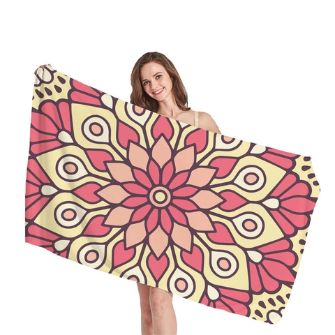 Bohemische Mandala Strandtuch Mikrofaser Großes Badetuch Schnelltrocknend Mandala Muster Rechteck Sandfrei Decke Für Damen Herren Schwimmbad Picknick