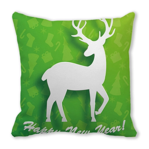 Weihnachts-Elch-Rentier-Pfirsichhaut-Kissenbezug Quadratischer Dekokissenbezug Für Wohnzimmer Dekoration Frohes Neues Jahr Geschenk