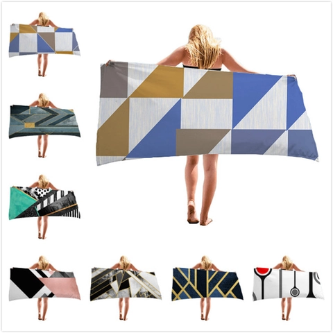 Beach Towel Microfiber Quick Dry Absorbent Lightweight For Swimming Travel Pool Geometric Modern Abstract Pattern Women