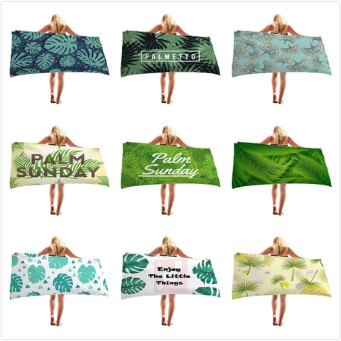 Microfiber Beach Towel Tropical Plant Palm Monstera Leaf Pattern Quick Dry Highly Absorbent Large Bath Towel For Swimming Travel
