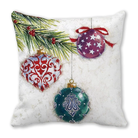 Kerst Kussensloop Perzikhuid Polyester Digitale Bedrukking Kerst Decoratie Kussenhoes Voor Home Woonkamer Sofa