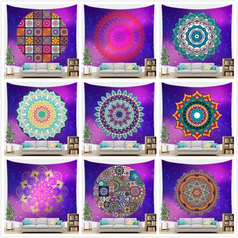 Galaxy Mandala Tapestry Wall Hanging Bohemian Starry Sky Hippie Psychedelic Tapestries For Living Room Bedroom Dorm Decoration