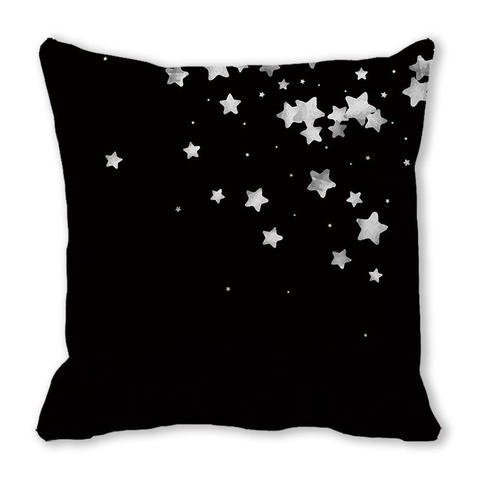 Christmas Snowflakes Stars Decorative Pillow Cover Peach Skin Fabric Square Cushion Case For Home Decor Living Room Office