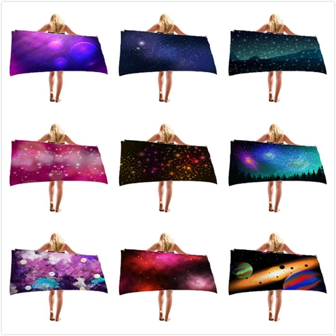 Starry Sky Galaxy Print Microfiber Beach Towel Quick Dry Absorbent Bath Towel For Swimming Travel Pool Gym Bathroom Blanket