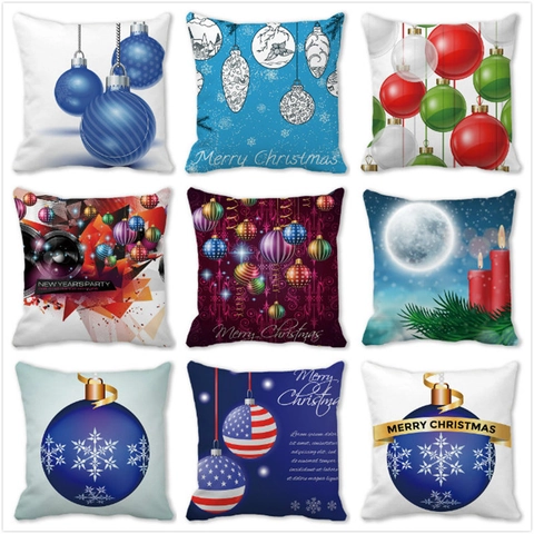 Federe per Cuscini Natalizi in Tessuto Pelle di Pesca Copricuscino Festivo per Divano Decorazione Casa Merry Christmas Fiocco di Neve