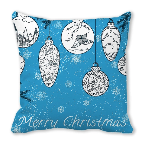 Federe per Cuscini Natalizi in Tessuto Pelle di Pesca Copricuscino Festivo per Divano Decorazione Casa Merry Christmas Fiocco di Neve