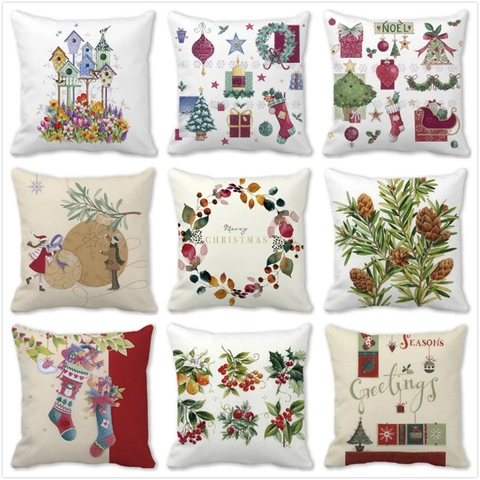 Weihnachten Herbst Botanisch Kissenbezug Pfirsichhaut Samt Dekorative Quadratische Kissenhülle Home Decor