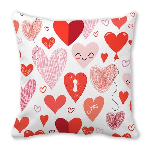 Federa per Cuscino con Cuore Rosso di San Valentino Morbido Tessuto Pelle di Pesca Motivo Amore Copricuscino Decorativo per Divano Camera da Letto