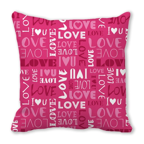 Valentine's Day Peach Skin Pillowcase Romantic Heart Pattern Decorative Throw Cushion Cover For Sofa Bedroom Home Decor