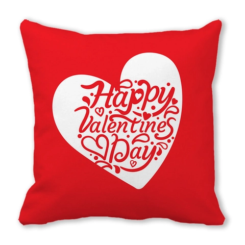 Valentine's Day Decorative Cushion Cover Square Peach Skin Heart Print Romantic Sofa Pillowcase Home Decor