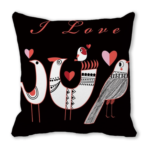 Valentine's Day Heart Pillowcase Black Gold Peach Skin Cushion Cover Happy Valentine's Day Letter Print Throw Pillow Cover For Sofa Home Decor